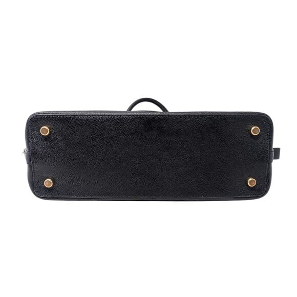 Coach Charlie Black Leather Dome Satchel Bag Gold Hardware 13.5x9.5x4.75 - Picture 5 of 6